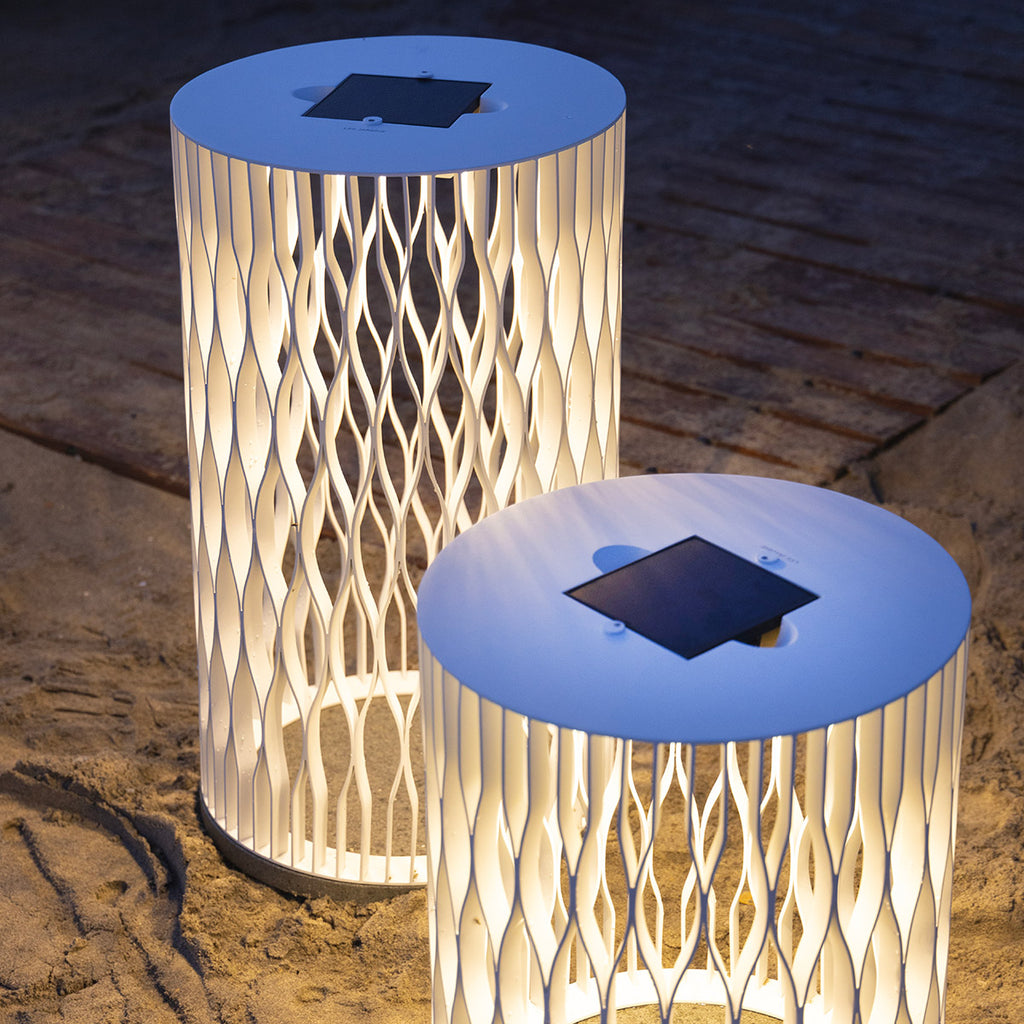 Lampe solaire extérieure CADIX blanche 70 cm 500 lumens Les Jardins