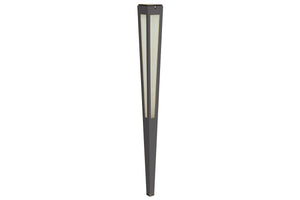 Torche solaire TINKA Les Jardins 120 cm en aluminium gris espace et verre dépoli pour éclairage de jardin, allées et massifs.