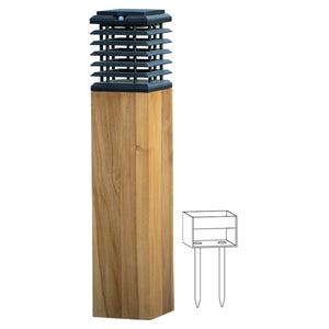 Borne solaire TEKURA Les Jardins en teck pour jardin et allée