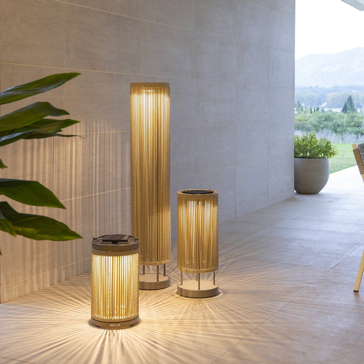 Luminaires solaires Rope Les Jardins pour terrasse extérieure